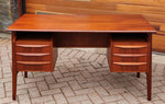 Coming***REFINISHED Danish MCM Teak Desk with Bookcase Back by Gunnar Nielsen for Tibergaard 10