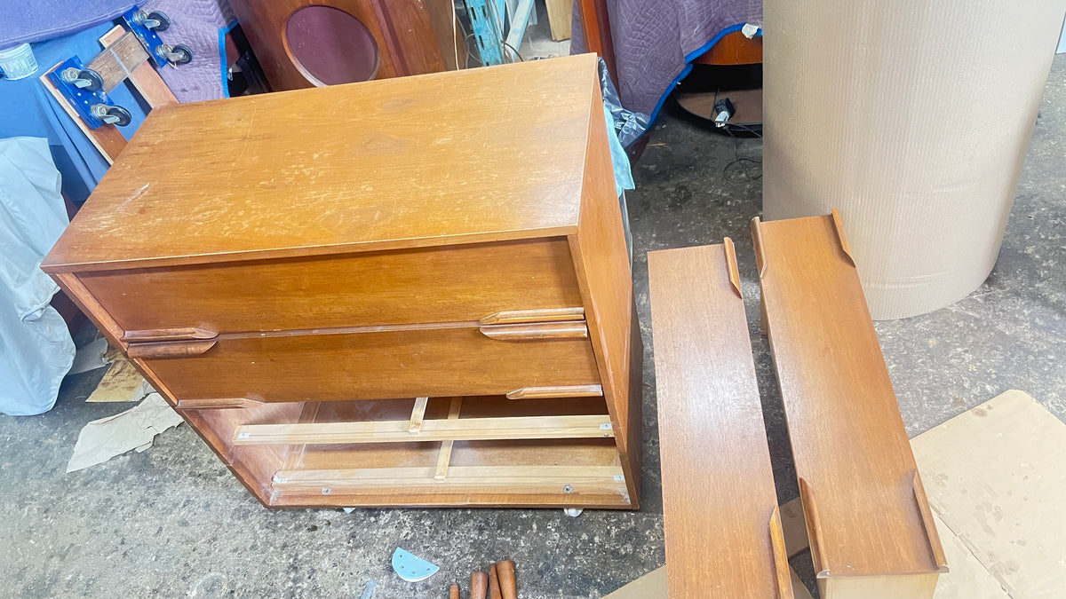 REFINISHED Mid Century Modern Walnut Tallboy 36
