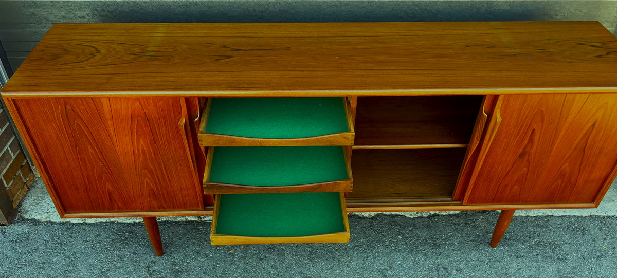 REFINISHED Danish Mid Century Modern Teak Sideboard by Gunni Omann for Axel Christensen 79