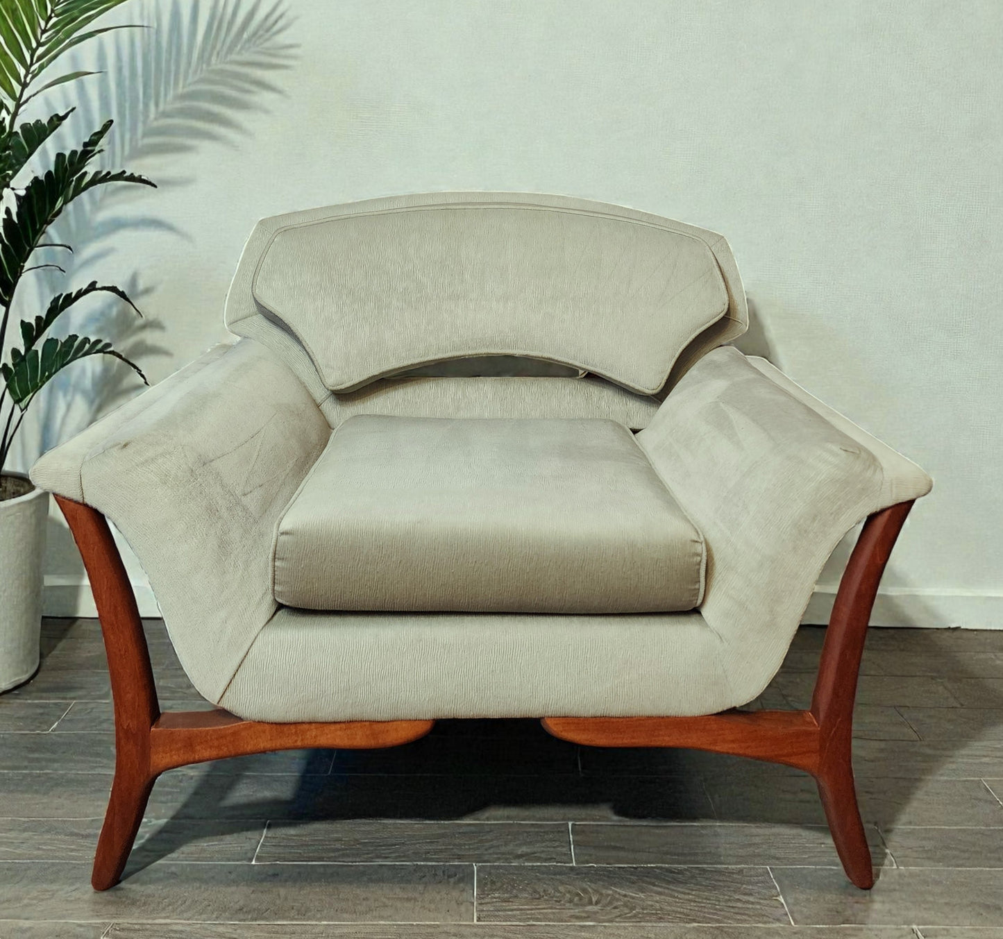 REFINISHED REUPHOLSTERED Mid Century Modern Sofa & Armchair