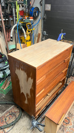 REFINISHED Mid Century Modern Walnut Tallboy 36