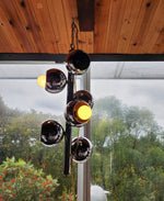 Mid Century Modern Chrome and Glass 6 Eyeballs Ceiling Chandelier Lamp 9