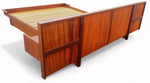 REFINISHED Mid Century Modern Teak Platform Bed Queen w Floating Nightstands 9