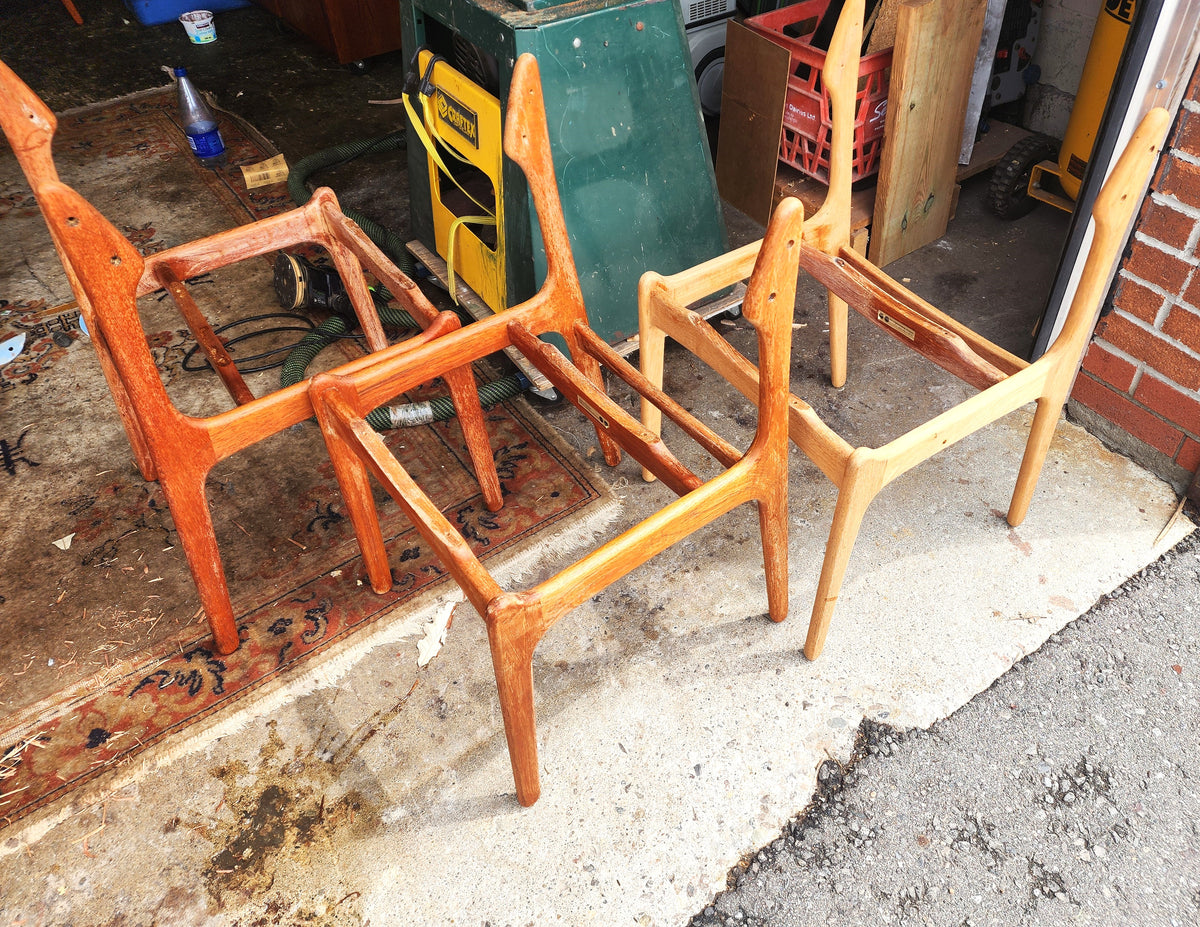 Choose Fabric***6 REFINISHED Danish Mid Century Modern teak chairs by Erik Buch, model 49