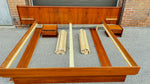 REFINISHED Mid Century Modern Teak Bed w Floating Nightstands King 11