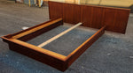 REFINISHED Mid Century Modern Teak Platform Bed Queen w Floating Nightstands 10