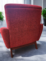 REFINISHED MCM R.Huber Lounge Armchair with Teak Legs & Paws 11