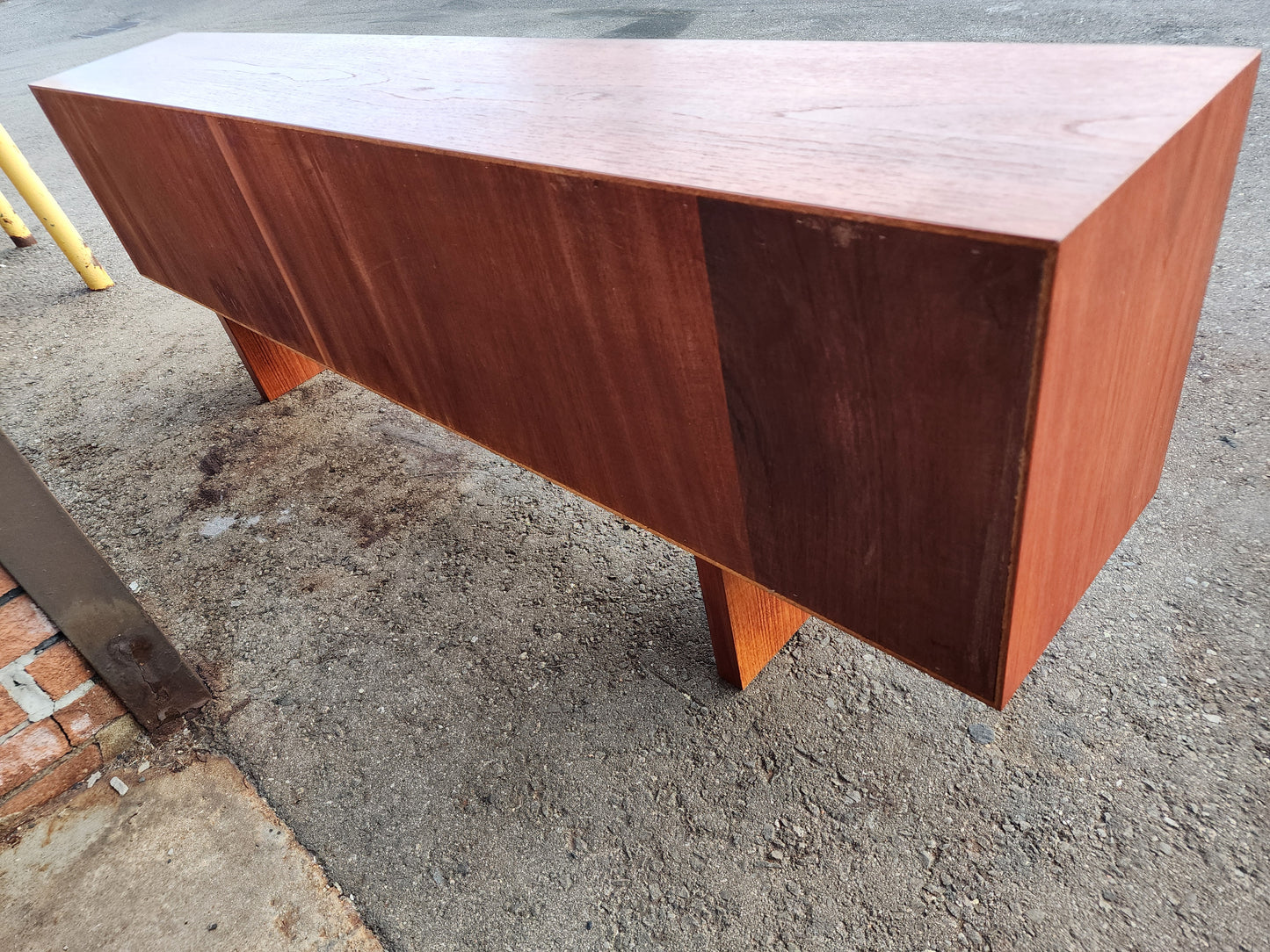 REFINISHED Mid Century Modern Teak TV Console/ Bookcase by RS Associates, 72"