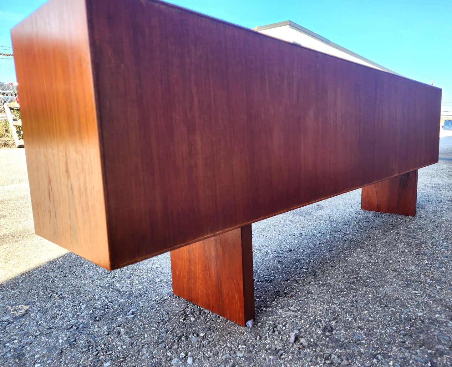 REFINISHED Mid Century Modern Teak TV Console/ Bookcase by RS Associates 72"