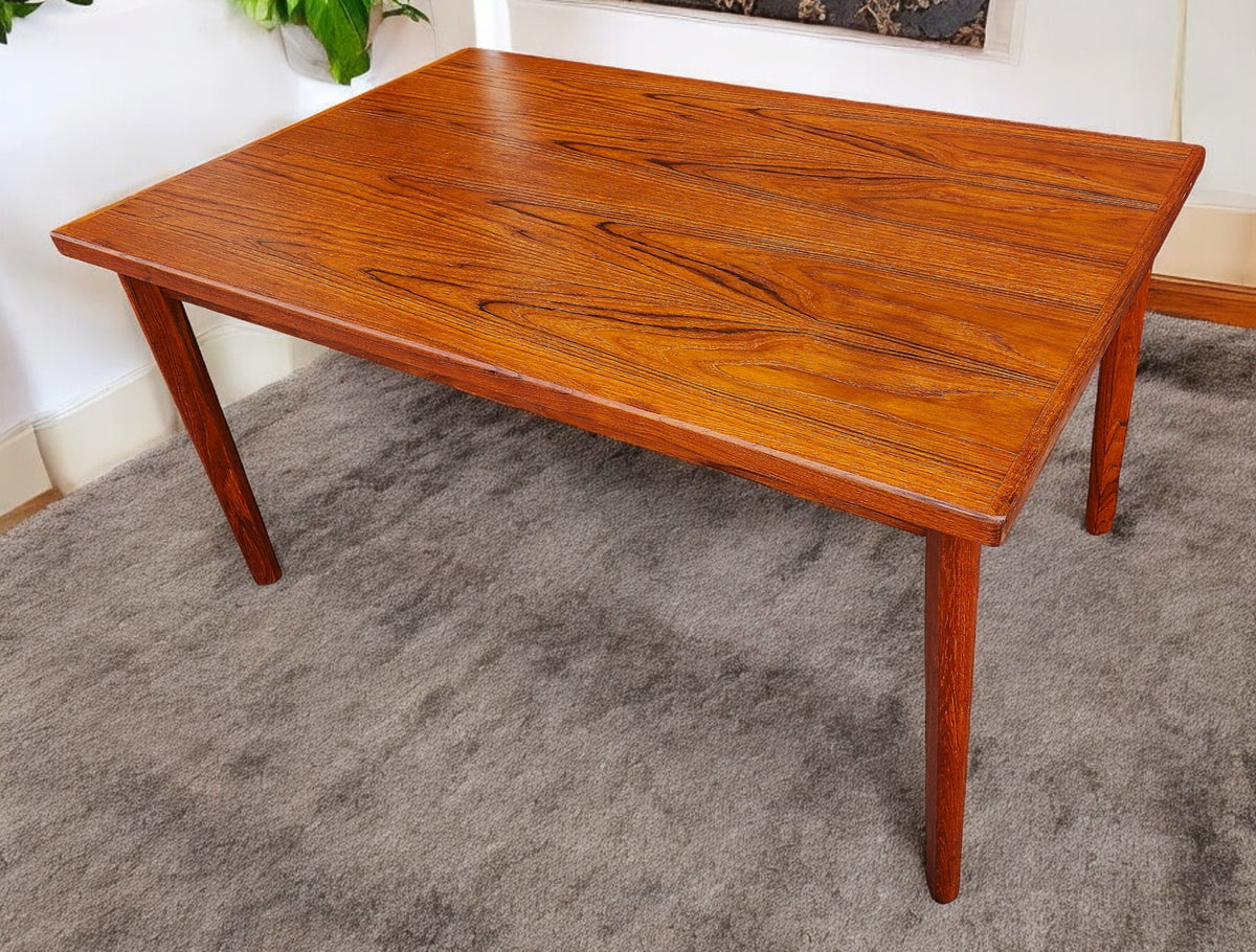 REFINISHED Danish MCM Teak Draw Leaf Table by H. Kjaernulf  57