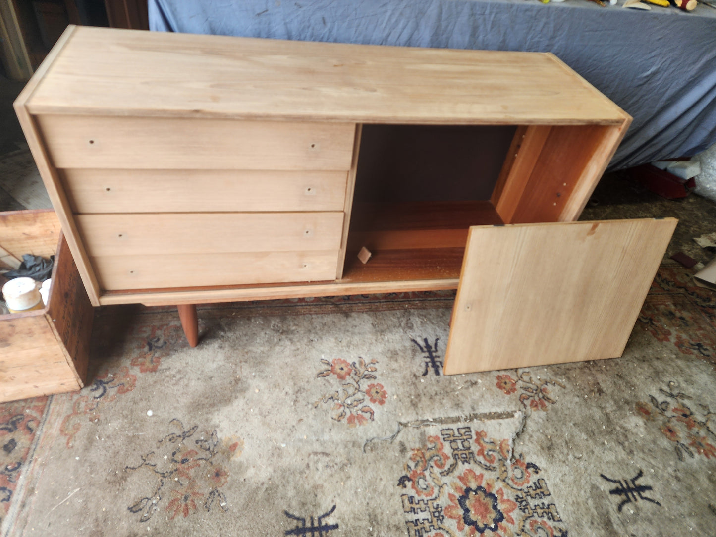 REFINISHED Danish Mid Century Modern Teak Cabinet by Domino 48" (2 available)