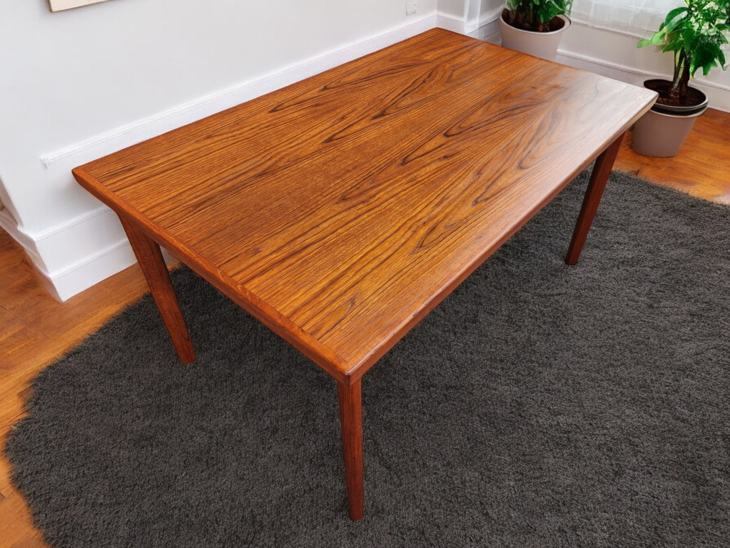 REFINISHED Danish MCM Teak Draw Leaf Table by H. Kjaernulf  57" - 96"