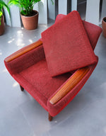 REFINISHED MCM R.Huber Lounge Armchair with Teak Legs & Paws 12