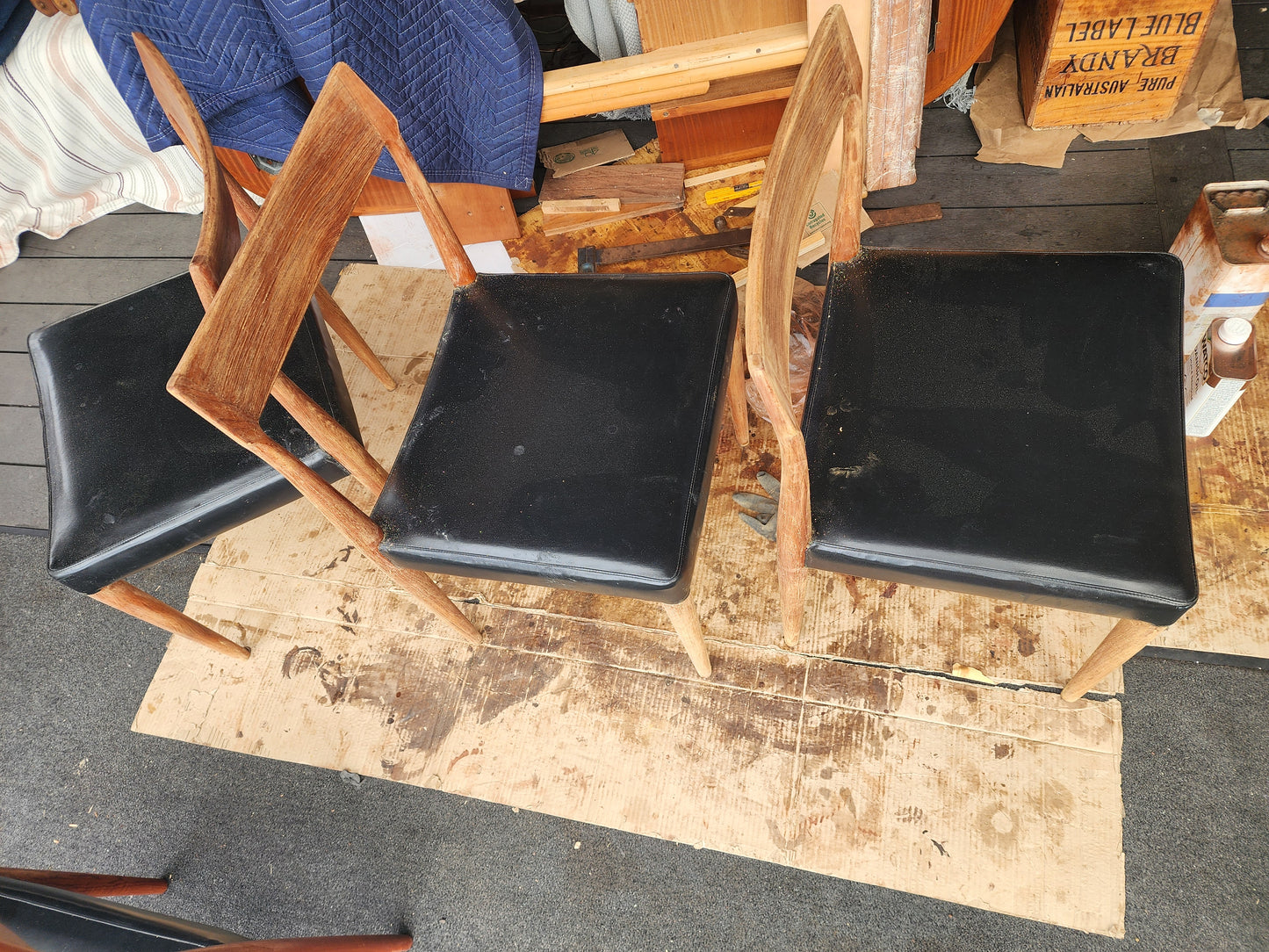 4 RESTORED Danish Mid Century Modern Teak Chairs by Sorø Stolefabrik w wide seats