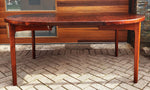 REFINISHED Danish Mid Century Modern Rio Rosewood Table Round to Oval  2 Leaves by H. Kjaernulf 47