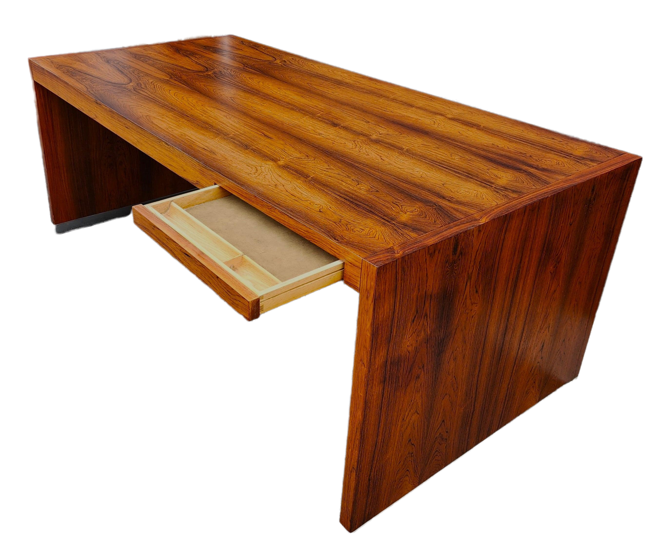 REFINISHED Mid Century Modern Free-Standing Rosewood Desk by J. Geiger