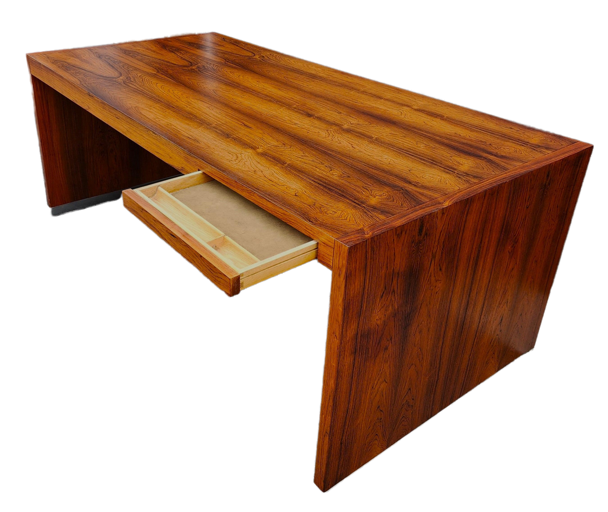 REFINISHED Mid Century Modern Free-Standing Rosewood Desk by J. Geiger