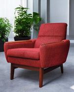 REFINISHED MCM R.Huber Lounge Armchair with Teak Legs & Paws 1