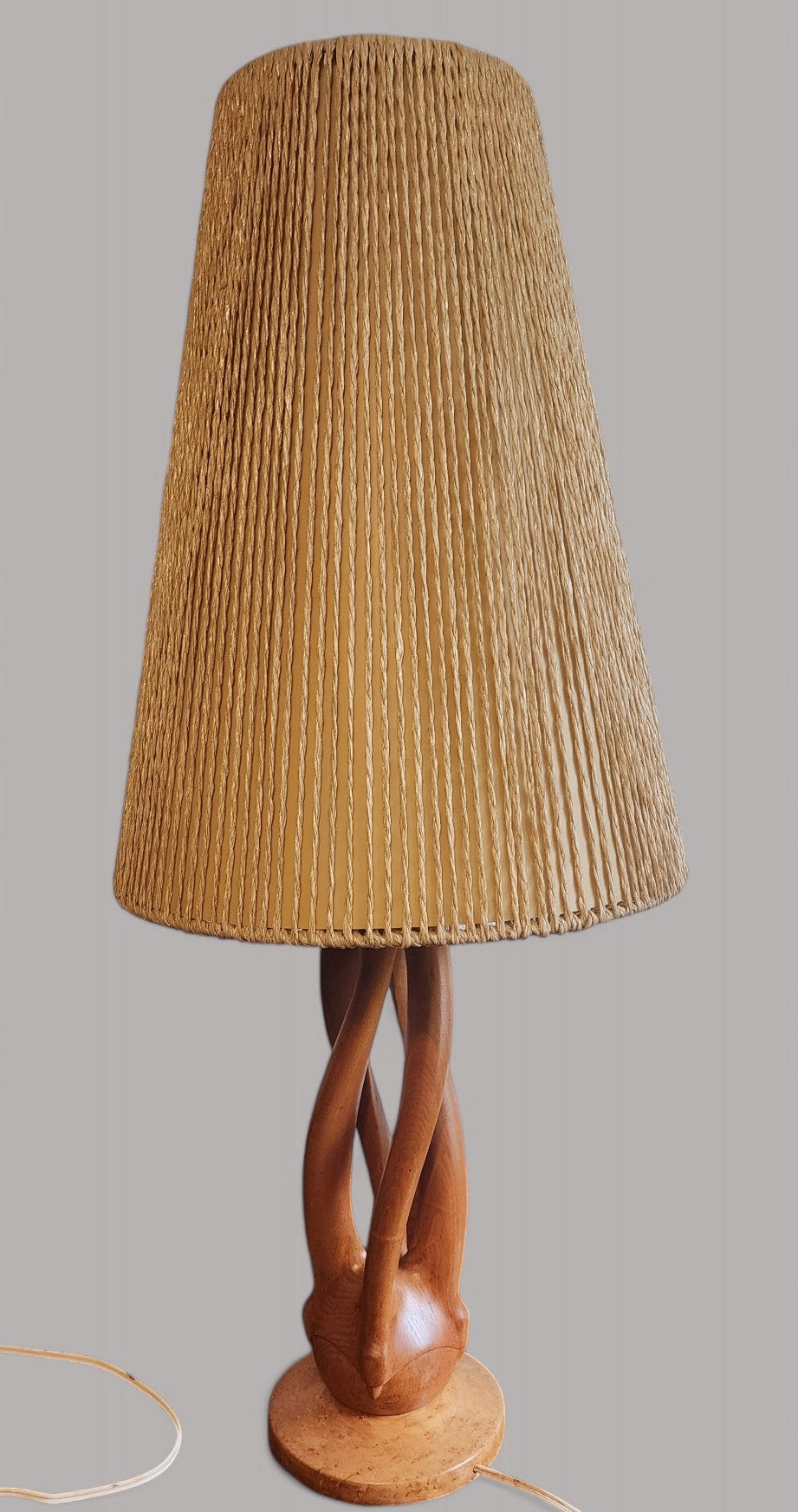 Mid Century Modern Sculptural Table Lamp w Cone shade H 35.5"