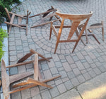 6 REFINISHED will be REUPHOLSTERED Danish MCM Cowhorn Teak Chairs 14