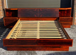RESTORED Mid Century Modern Rosewood Queen bed w nightstands, dresser & tallboy 2
