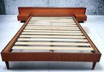 REFINISHED Mid Century Modern Teak Bed w Floating Nightstands Queen 6