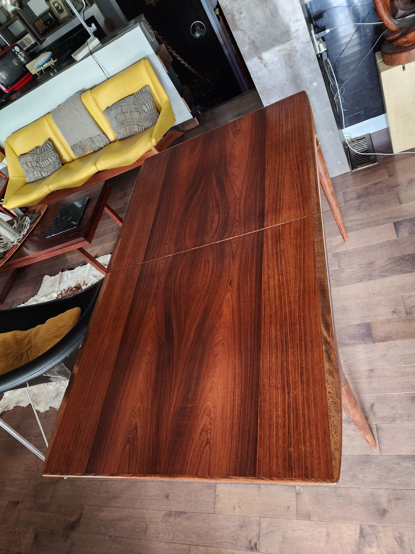 REFINISHED MCM Rosewood Table w 2 leaves 59" - 95", "Cortina" by Svante Skogh, Sweden