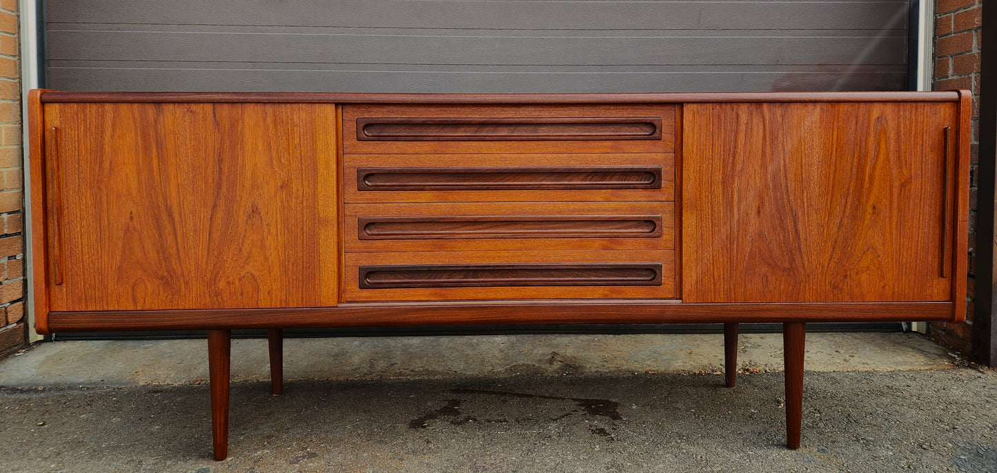 REFINISHED Danish Mid Century Modern Teak Sideboard by Johannes Andersen 79"