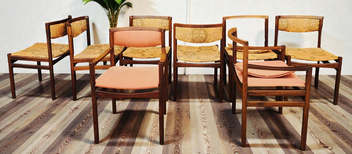 Choose Fabric! 8 RESTORED Danish Mid Century Modern Rosewood Chairs by SAX