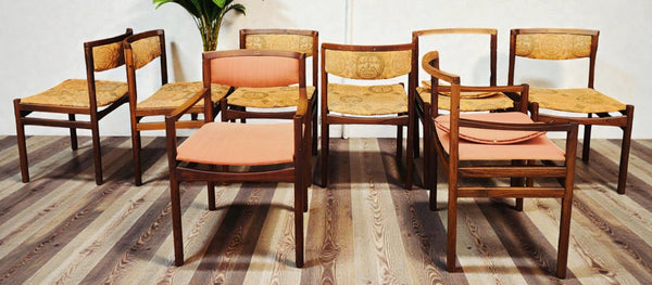 Choose Fabric! 8 RESTORED Danish Mid Century Modern Rosewood Chairs by SAX