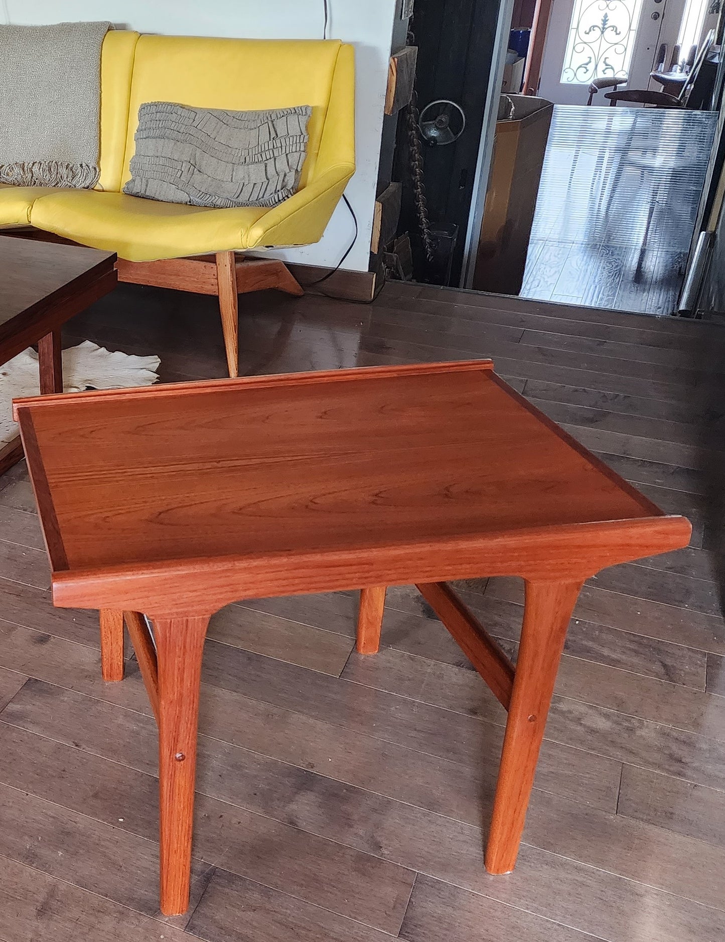 REFINISHED Mid Century Modern Teak Accent Table