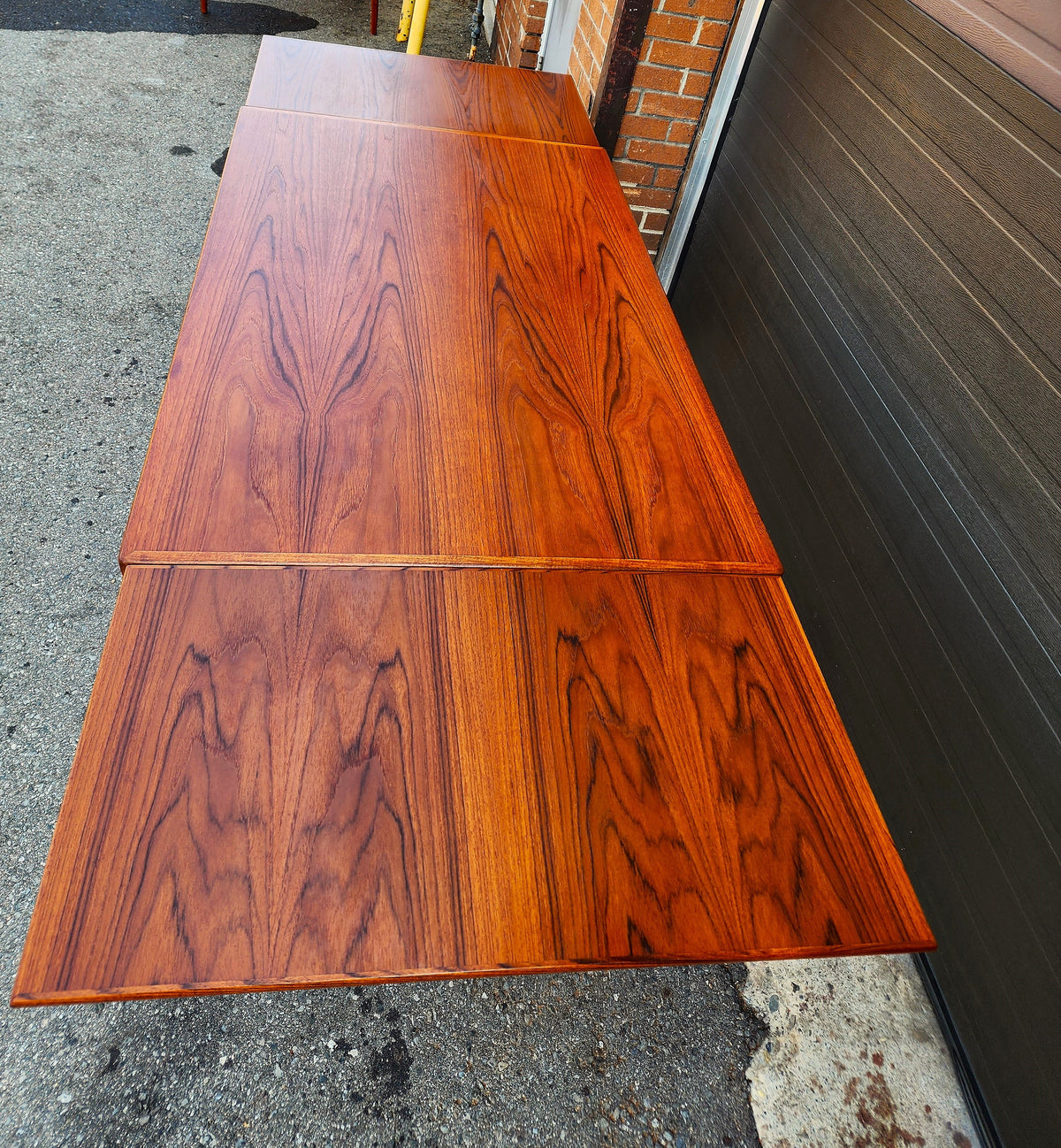 REFINISHED Danish MCM Teak Draw Leaf Table by H. Kjaernulf  57