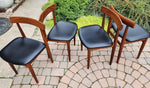 REFINISHED Danish MCM ROUNDETTE Teak Extension Table & 4 Chairs (four-legged) by Hans Olsen 8