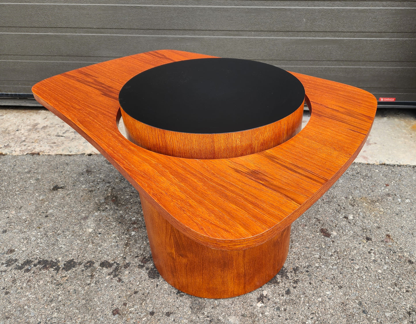 REFINISHED Mid Century Modern Teak Martini Cocktail Table by RS Associates