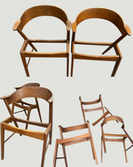 REFINISHED Danish MCM Teak Armchairs by Kai Kristiansen model 32 16