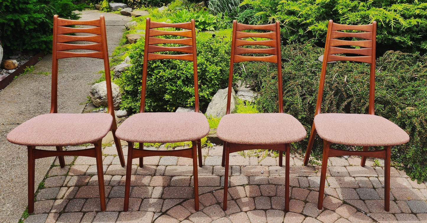 4 REFINISHED Danish Mid Century Modern Teak Chairs Model 83 by Boltinge