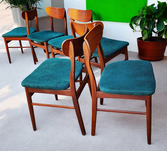 6 RESTORED Danish Mid Century Modern Teak Chairs