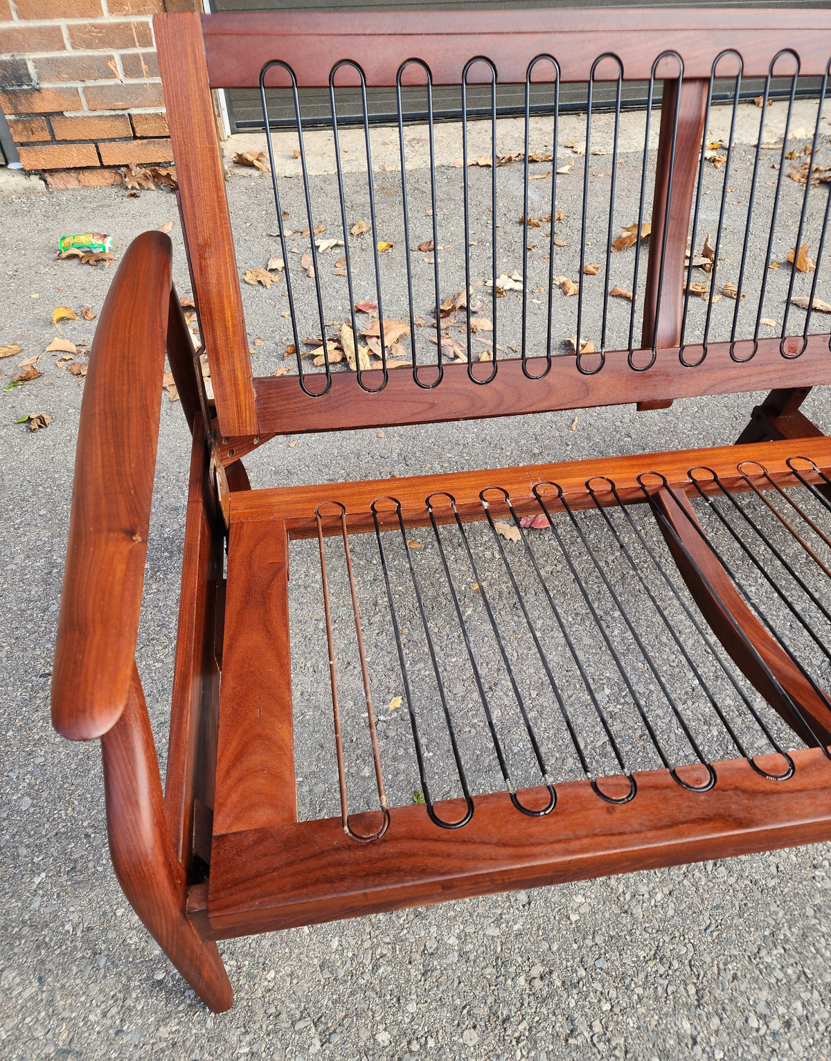 REFINISHED Mid Century Modern Solid Teak Sofa - Bed, no cushions