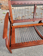 REFINISHED Mid Century Modern Solid Teak Sofa - Bed, no cushions 14