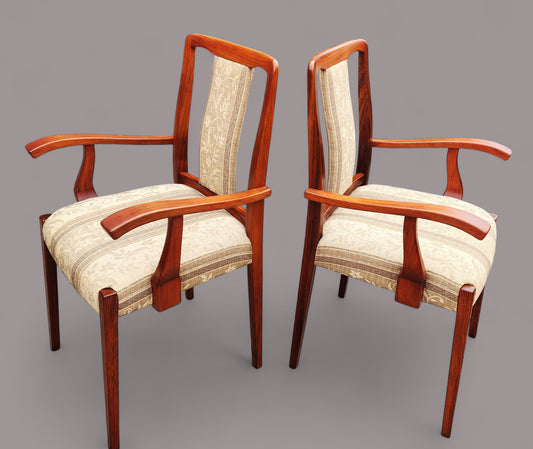 2 Scandinavian Mid Century Modern Rosewood Armchairs