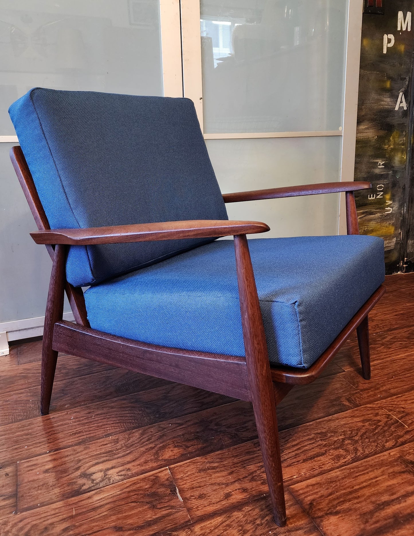 REFINISHED Danish Mid Century Modern Teak Lounge Chair will get NEW CUSHIONS