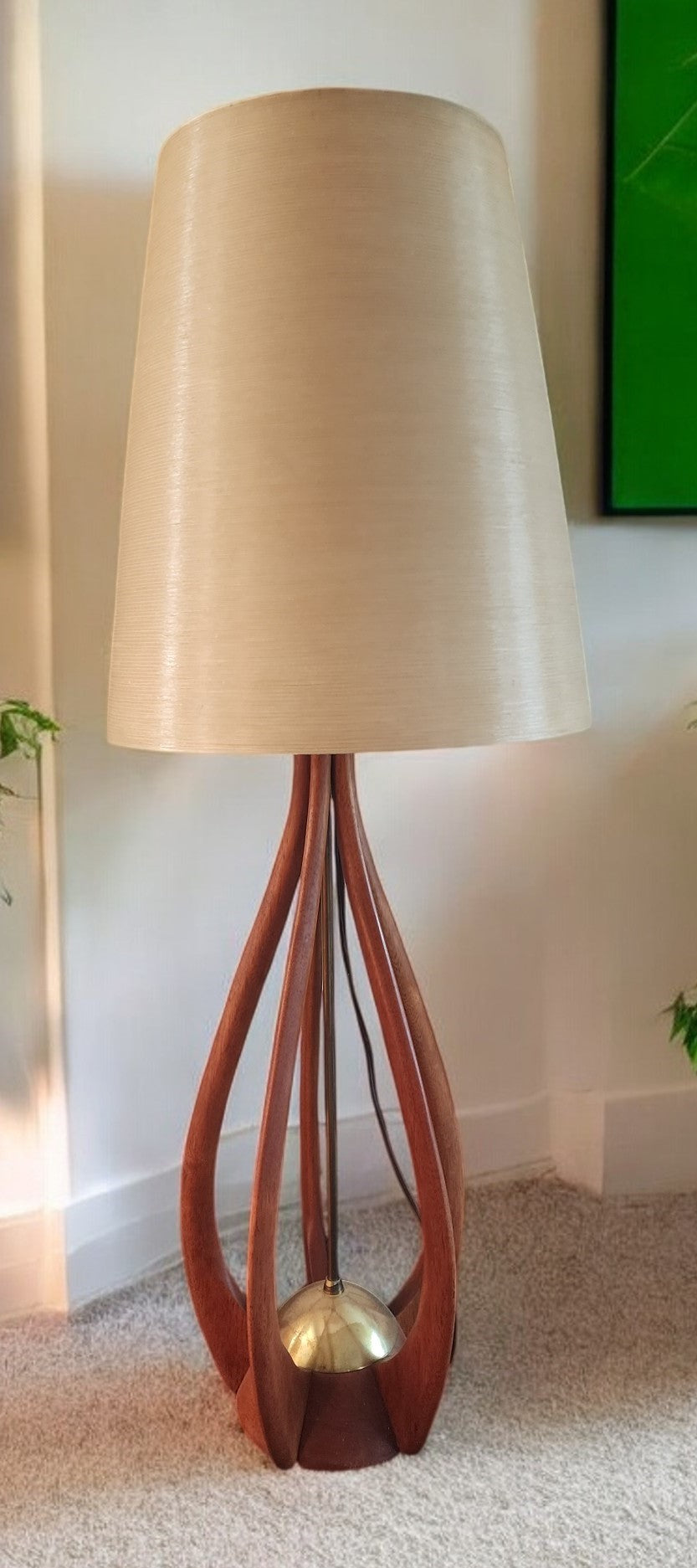 Mid Century Modern Sculptural Table Lamp in the manner of Modeline H 38"