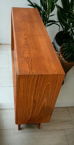 RESTORED Mid Century Modern Teak Display Bookcase 4 ft 2