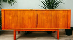 On Hold***REFINISHED Danish Mid Century Modern Teak Tambour Credenza 65