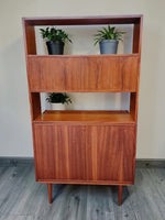 REFINISHED Danish Mid Century Modern Teak 2-Piece Cabinet w Shelving /Divider 5