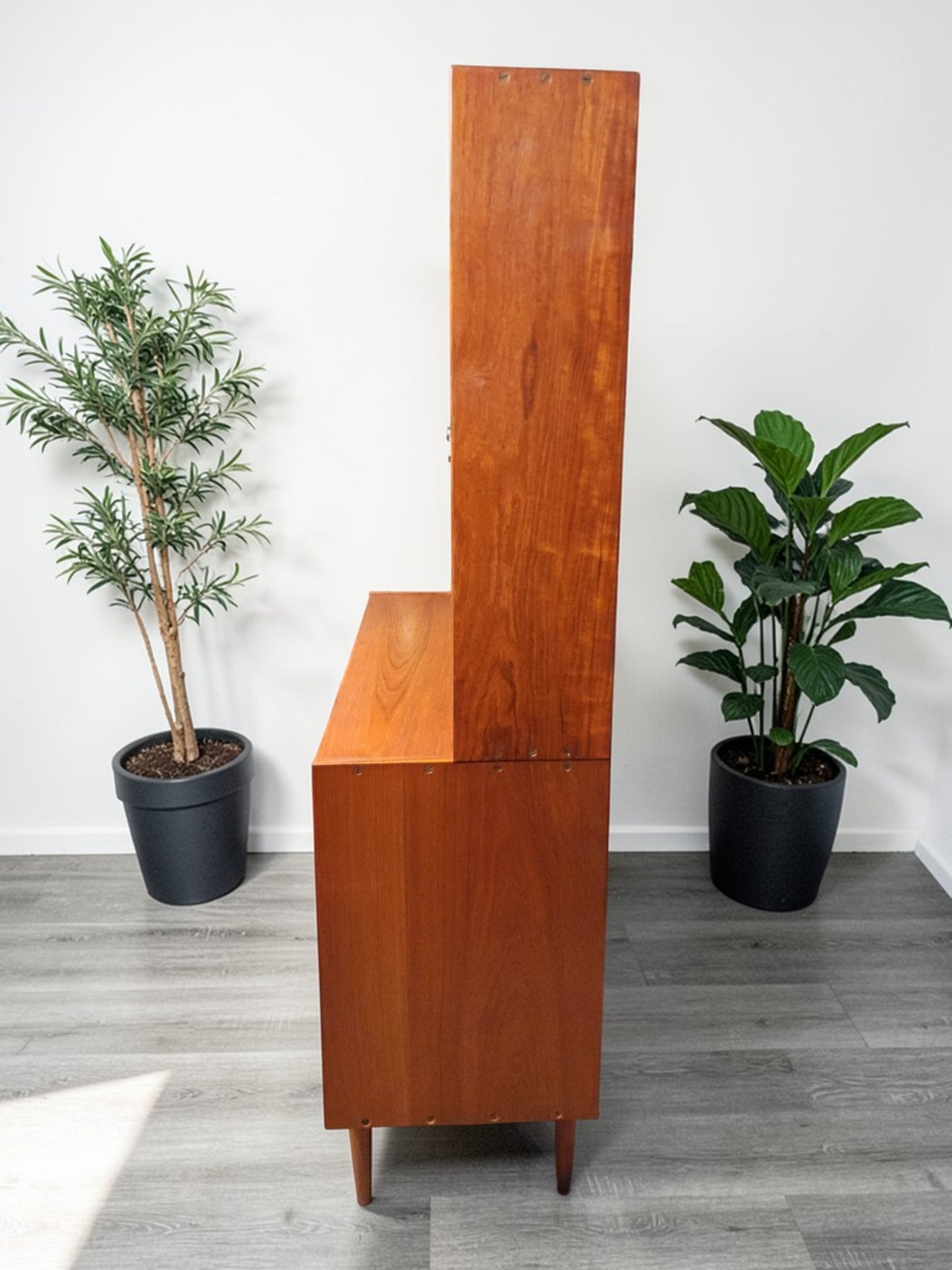 REFINISHED Danish Mid Century Modern Teak Cabinet w Shelving /Divider