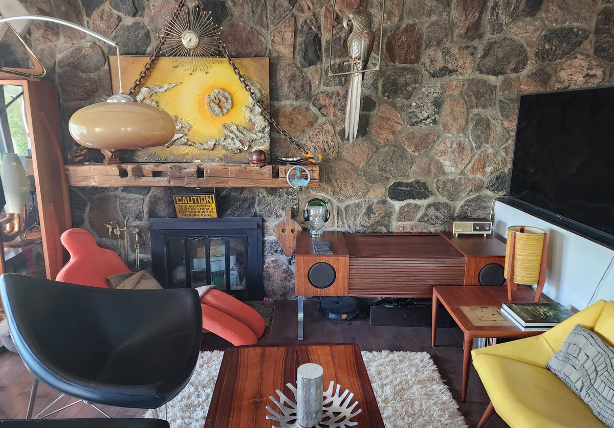 REFINISHED MCM Electrohome Circa 75 Model 701 Stereo Console Space Age Teak