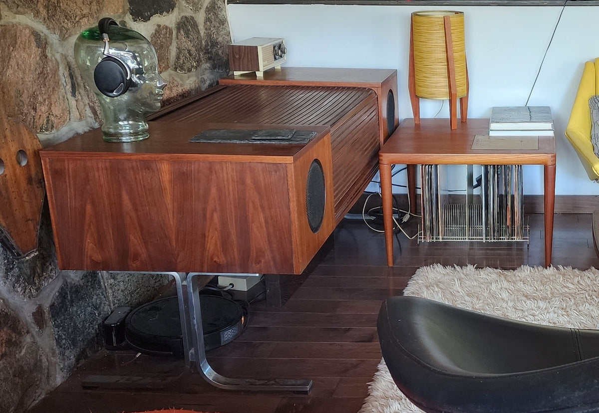 REFINISHED MCM Electrohome Circa 75 Model 701 Stereo Console Space Age Teak