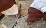 REFINISHED Mid Century Modern segmented triangular accent tables, set of 3 14