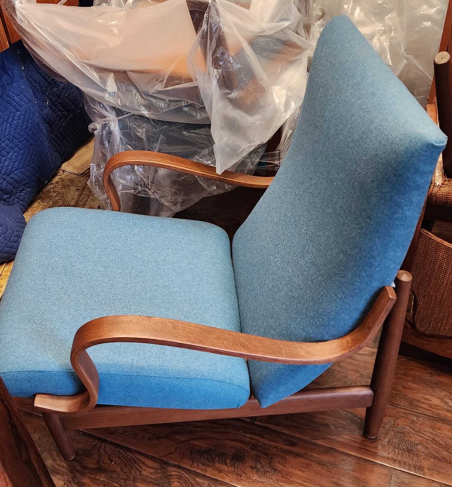 REFINISHED REUPHOLSTERED Rare MCM Lounge Chair by J.Kuypers for Imperial, Ottoman & Accent Chair